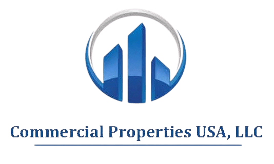 A logo of commercial properties usa